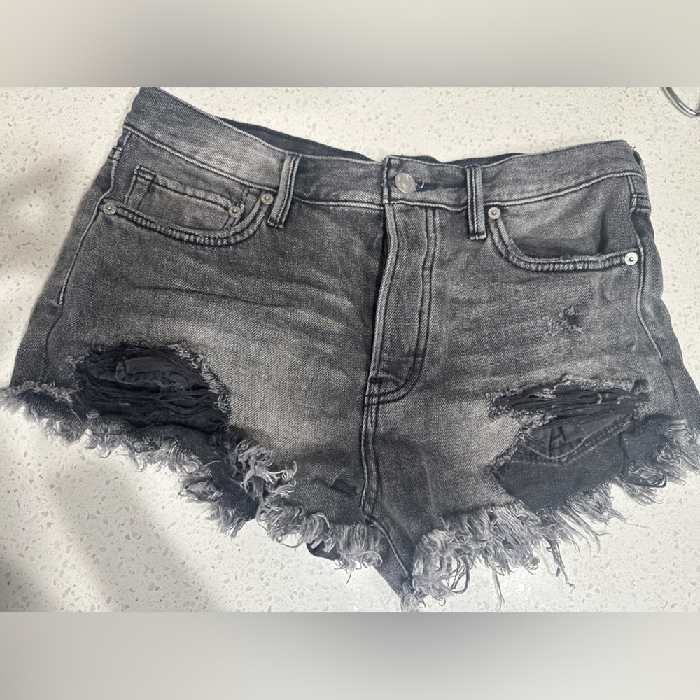 Free People Jean Shorts Gray/Black
